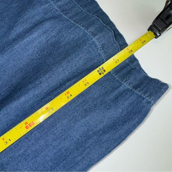 Talbots chambray sleeveless ruffle neck dress - Picture 6 of 12